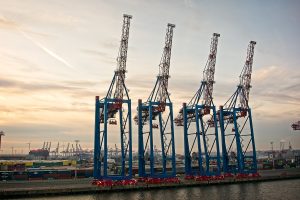 Cranes at the container terminal